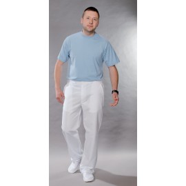 Spodnie lekarskie męskie M7612 (rozmiar 44/170, nogawka prosta, kolor biały)W