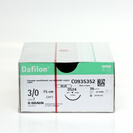 Nici chirurgiczne niewchłanialne Dafilon (DS 24, igła 3/8 koła odwrotnie tnąca) BBraun