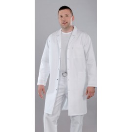 Fartuch lekarski męski M5001 (rękaw długi, zapięcie na napy, kolor biały) WYPRAWKA DLA ŻAKA