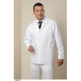 Bluza lekarska męska M6003 (rękaw długi, zapięcie na napy, kolor biały)