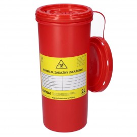 Pojemnik na odpady medyczne (2 l, czerwony) wysoki