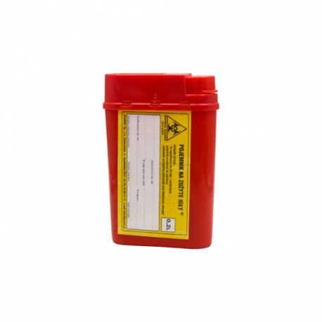 Pojemnik na odpady medyczne (0,2 l, czerwony) na zużyte igły