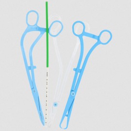 Zestaw narzędzi ginekologicznych jednorazowego użytku  (sonda, kulociąg, nożyczki, kleszczyki)