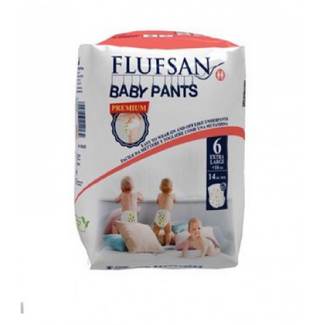 Pieluchomajtki dla dzieci Flufsan Baby Pants 6 Extra Large +16 kg (14 szt.)